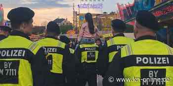 Süße Szene: Polizisten tragen weinendes Mädchen über Münchner Frühlingsfest