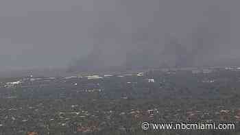 Large Brush Fire Burns in Everglades West of Broward