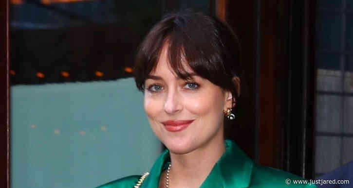 Dakota Johnson Wears Emerald Green Blazer to Dinner in NYC