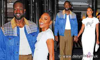 Gabrielle Union and her husband Dwyane Wade walk hand-in-hand while heading out for dinner in NYC - Daily Mail