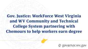 Gov. Justice: WorkForce West Virginia and WV Community and Technical College System partnering with Chemours to help workers earn degree - Governor Jim Justice