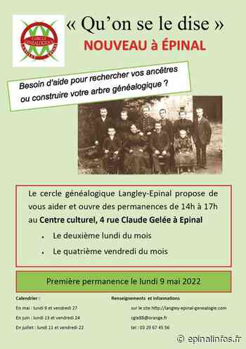 Le cercle généalogique Langley Épinal ouvre des permanences au Centre culturel. - Epinal infos - Epinal Infos
