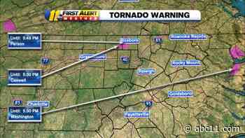Tornado warning for parts of Durham, Orange counties