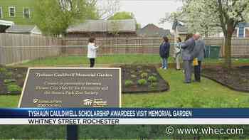 Tyshaun Cauldwell scholarship winners visit memorial garden Friday