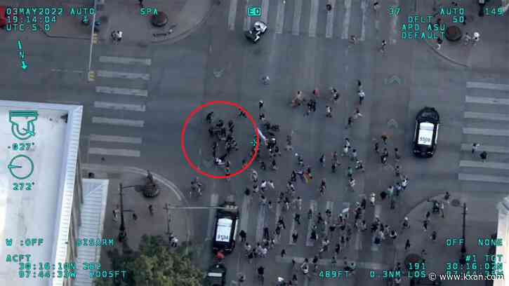 APD releases aerial footage of incident between officer, woman during abortion rights protest