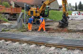 Arbeiten am Bahnübergang in Dittigheim sind gerade in vollem Gang - Fränkische Nachrichten
