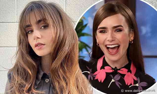 Lily Collins shows off her gorgeous new look with a fuller locks and a stylish fringe - Daily Mail