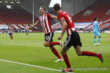 Sheffield United, met doelpunt van ex-speler Genk, maakt samen met Huddersfield, Nottingham Forest en Luton Town nog kans op Premier League volgend seizoen