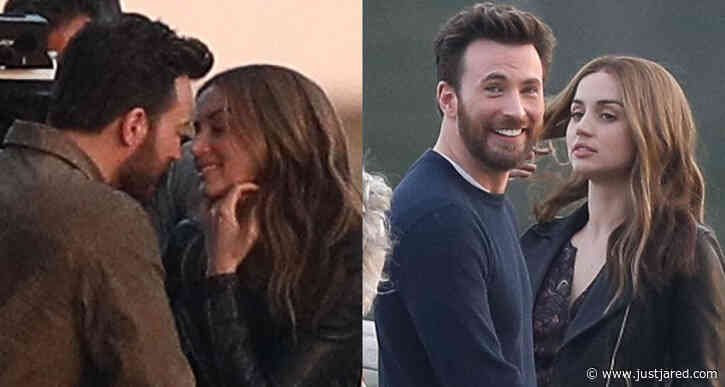 Chris Evans & Ana de Armas Film Kissing Scene for New Movie 'Ghosted' in Washington, DC