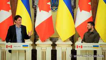 Trudeau meets with Zelenskyy in Kyiv, announces more military supports for Ukraine, sanctions on Russians