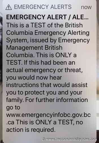 Province conducting emergency alert test tomorrow - My Comox Valley Now