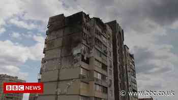 Ukraine war: Drone reveals damage from Russian shelling in Kyiv