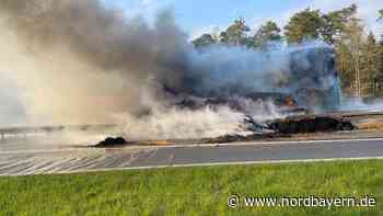 Lkw-Anhänger fängt auf A3 bei Erlangen Feuer - Fahrbahn stundenlang gesperrt - Nordbayern.de