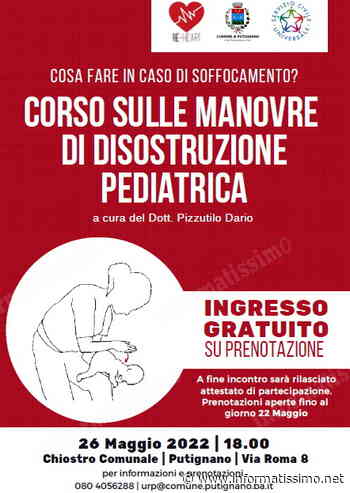 Putignano - Corso gratuito sulle manovre di disostruzione pediatrica - Putignano Informatissimo