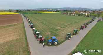 Traktorenkette gegen geplante Bahnlinie zwischen Mannheim und Karlsruhe - BNN - Badische Neueste Nachrichten