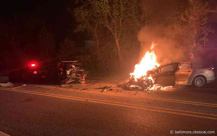 Man Saved From Fiery Crash, Charged With DUI After Hitting Maryland State Police Vehicle, Injuring Trooper