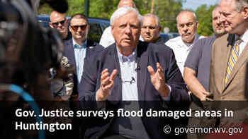 Gov. Justice surveys flood damaged areas in Huntington - Governor Jim Justice