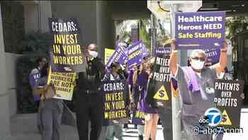 Cedars-Sinai Medical Center health care workers begin a 5-day strike; accuse hospital of unfair labor practices - KABC-TV