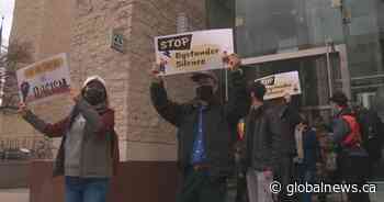 Dozens marched from Edmonton City Hall to Chinatown in a show of action against anti-Asian racism - Global News