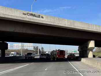 'Major delays' on westbound Highway 417 near Cyrville Road: OPP