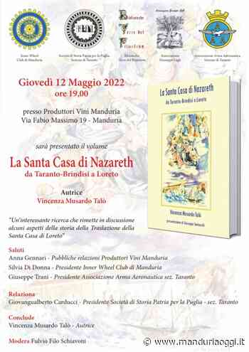 MANDURIA - Giovedì la presentazione del libro 'La Santa Casa di Nazareth da Taranto-Brindisi a Loreto' di Vincenza Musardo Talò - ManduriaOggi