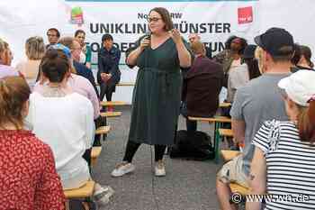 Ricarda Lang bei Streik von Pflegekräften in Münster