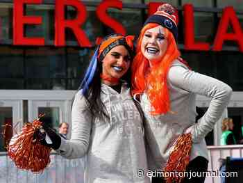 Fans of both stripes — Kings and Oilers — rally for their teams ahead of Game 5
