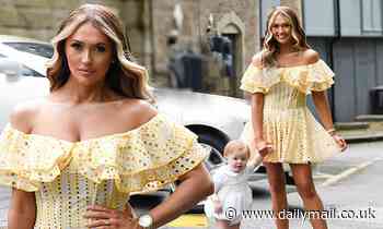 Charlotte Dawson looks radiant in an off the shoulder dress as she attends Taylor Ward's baby shower - Daily Mail
