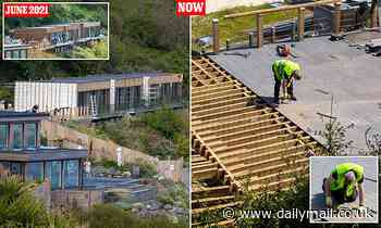 Workers at luxury Cornwall hotel that hosted G7 continue taking apart illegal beachside chalets - Daily Mail