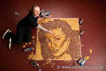 Food artist creates Alesha Dixon portrait with chocolate digestives and Hobnobs - Ealing Times