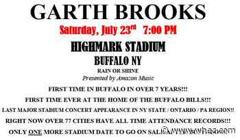 Garth Brooks will perform in Buffalo in July