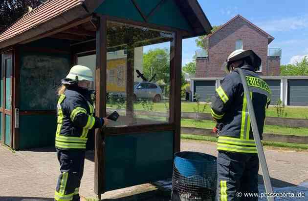 FFW Schiffdorf: Anwohner können Schlimmeres verhindern - Mülleimer steht in Flammen