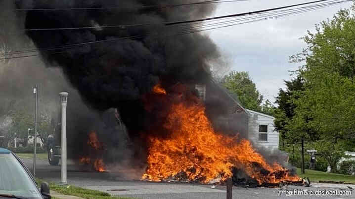 Trash Truck Catches Fire On Harford Road In Baltimore County