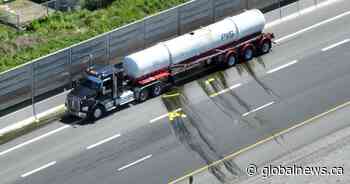 Portion of Highway 406 in St. Catharines closed following acid spill from truck
