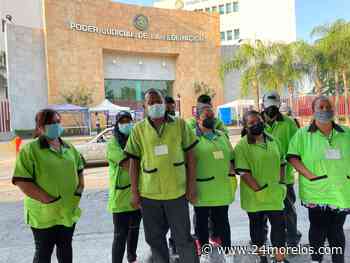 Se queda sin limpieza Poder Judicial en Cuernavaca; empleados exigen prestaciones laborales - 24 Morelos