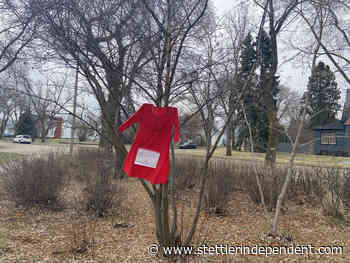 Red dresses hang in Wetaskiwin for Red Dress Day - Stettler Independent