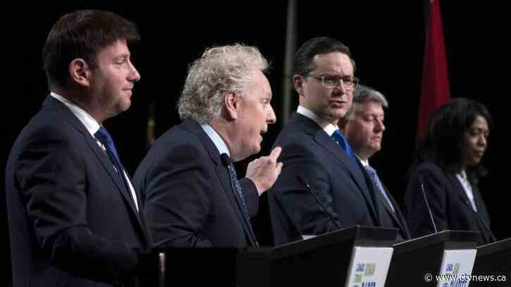 Tory leadership debate kicks off in Edmonton, candidates outline vision for Canada