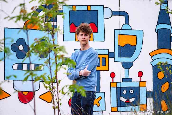 Oskar (15) maakt reuzegrote muurschildering: “Het leuke aan autisme is dat je echt anders kunt denken”