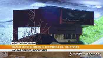 Piano found on fire in middle of Vassar St.