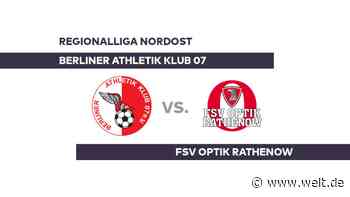 Berliner Athletik Klub 07 - FSV Optik Rathenow: Hohe Hürde für Rathenow - Regionalliga Nordost - WELT - WELT
