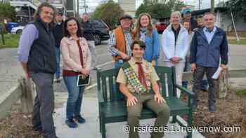 Eagle Scout has plastic recycled into bench for handicap-accessible kayak launch in Norfolk