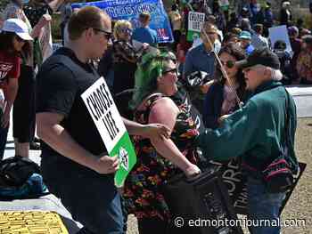 Anti-abortion rally held outside Alberta legislature as debate percolates