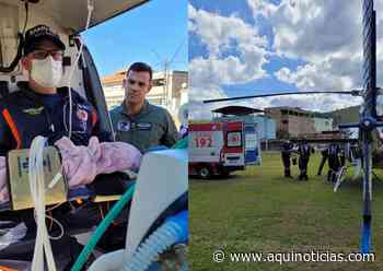 Recém-nascida de Ibatiba é transferida de helicóptero para hospital de Vila Velha - Aqui Notícias - Ache Aqui Notícias