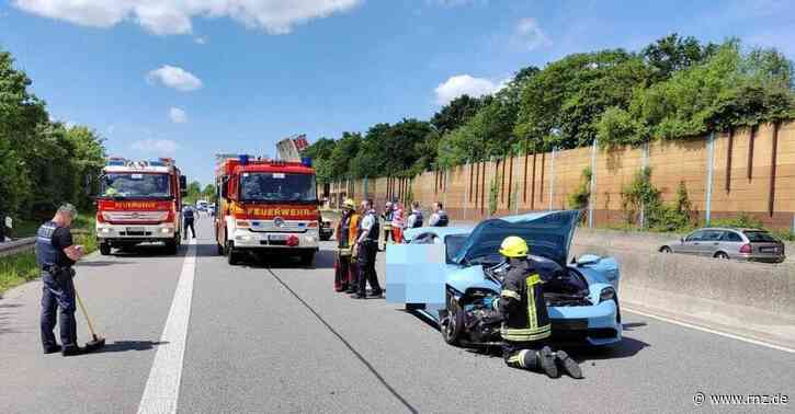 A659 bei Viernheim:  Neuer E-Porsche bei Unfall total beschädigt (Update)