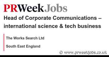 The Works Search Ltd: Head of Corporate Communications – international science & tech business