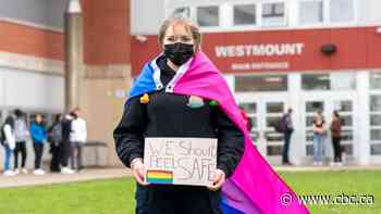 Hamilton students protest at Westmount Secondary, want more action against transphobia - CBC.ca