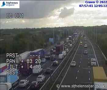 Lane closures and queuing traffic after two crashes on M62 - St Helens Star