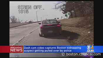 Dash cam video captures Boston kidnapping suspect getting pulled over by police - CBS Boston
