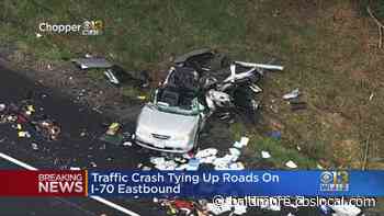 Crash Involving Tractor Trailer On I-70 In Baltimore County Leaves 3 Hospitalized - CBS Baltimore