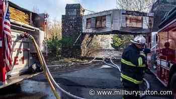 Nothing showing, still, at battered Sutton Motor-in drive-in on Route 146; fire under investigation - Millbury-Sutton Chronicle